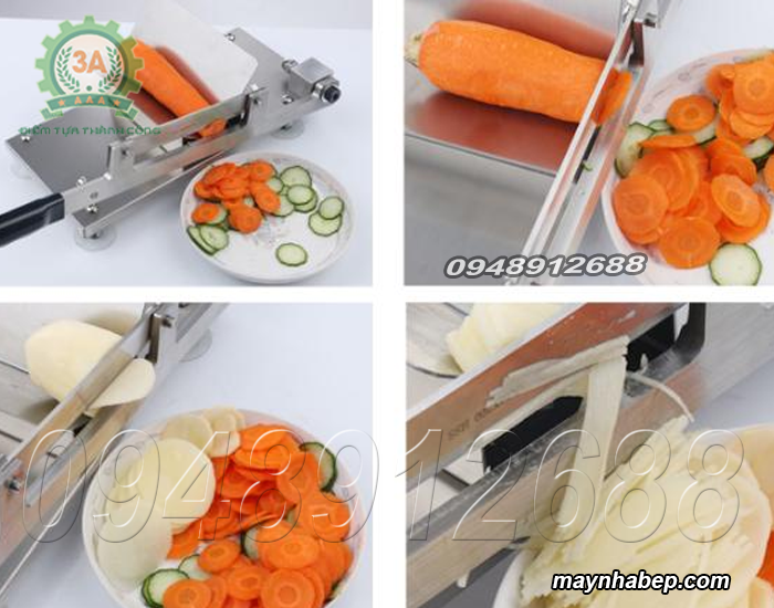 Các loại rau củ được cắt bằng Máy thái thịt đông lạnh